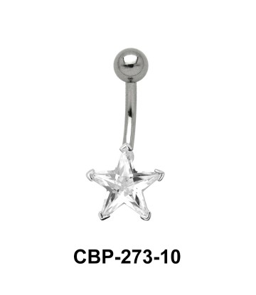Prong Set Star Stone Belly CZ Crystal CBP-273-10