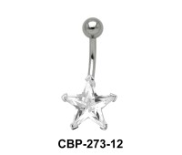Prong Set Star Stone Belly CZ Crystal CBP-273-12