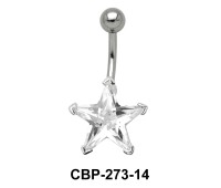 Prong Set Star Stone Belly CZ Crystal CBP-273-14