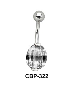 Oval Cut Stone Set belly CZ Crystal CBP-322
