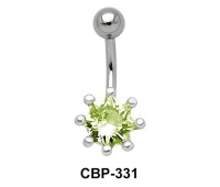 Belly Piercing with Round Cut CZ CBP-331