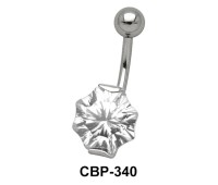 Floral Stone Set Belly CZ Crystal CBP-340