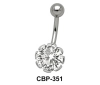 Floral Belly CZ Crystal CBP-351