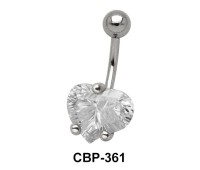 Shiny Heart Belly CZ Crystal CBP-361