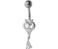 Heart CZ Belly Piercing CBP-37