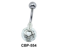 Heart Crystal Ball Belly Button Ring CBP-554