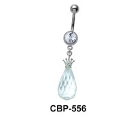 Unique Pear Stone with Crown Belly Ring CBP-556