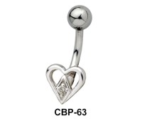 Stone Set Heart Belly Rings CBP-63