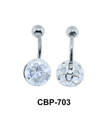 Stone Set Belly Piercing Trendy Line CBP-703