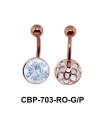 Stone Set Belly Piercing Trendy Line CBP-703