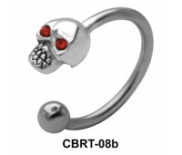 Skull Belly Piercing Circular Barbell CBRT-08b