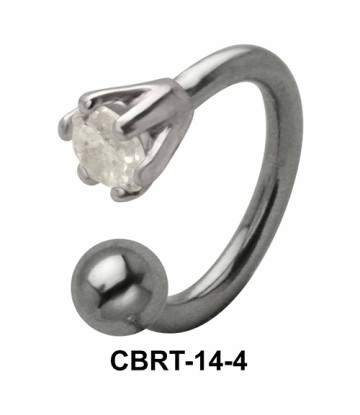 Prong Set Stone Belly Piercing Circular Barbell CBRT-14-4