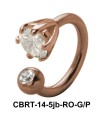 Prong Set Stone Belly Piercing Circular Barbell CBRT-14-5jb