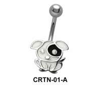 Stone Set Dog Belly Piercing CRTN-01