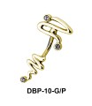 Stone Set Tail Belly Piercing DBP-10
