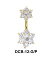 Floral Dual Stone belly Piercing DCB-12
