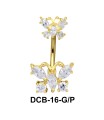 Colorful Stone Set Butterfly Belly Piercing DCB-16