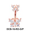 Colorful Stone Set Butterfly Belly Piercing DCB-16