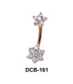 Lower Shaped Stone Set Belly Piercing DCB-161