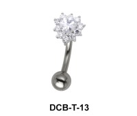 Stone Set Heart Upper Belly Piercing DCB-T-13