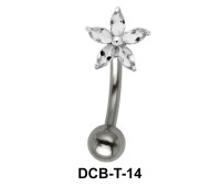 Stone Set Flora Upper Belly Piercing DCB-T-14