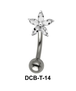 Stone Set Flora Upper Belly Piercing DCB-T-14