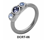 Three Stones Belly Piercing Closure Ring DCRT-06