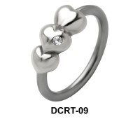 Three Hearts Belly Piercing Closure Ring DCRT-09