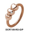 Three Hearts Belly Piercing Closure Ring DCRT-09