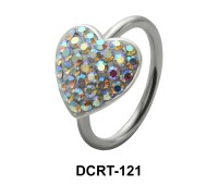 Stone Paced Heart Rainbow Belly Piercing DCRT-121