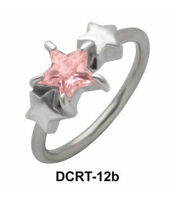 12 mm. Triple X Stone Studded Belly Piercing Closure Ring DCRT-12b