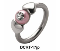 Pearl in Hearts Belly Piercing Closure Ring DCRT-17jp