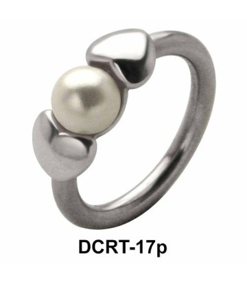 Pearl in Hearts Belly Piercing Closure Ring DCRT-17p