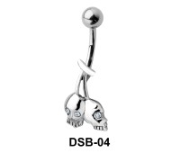 Double Skulls Belly Piercing DSB-04