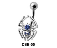 Stone Set Spider Belly Piercing DSB-05