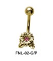 Stone Set Flower Belly Piercing FNL-02