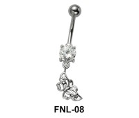 Butterfly with CZ Belly Piercing FNL-08