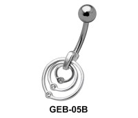 Stone Set Concentric Circle Belly Piercing GEB-05B