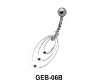 Stone Set Concentric Circle Belly Rings GEB-06B