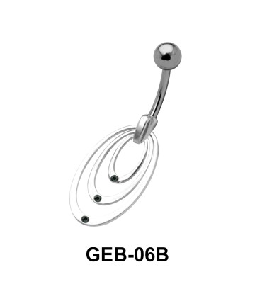 Stone Set Concentric Circle Belly Rings GEB-06B
