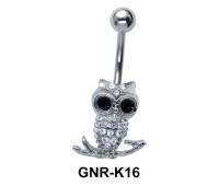 Stone Studded Owl Belly Piercing GNR-K16