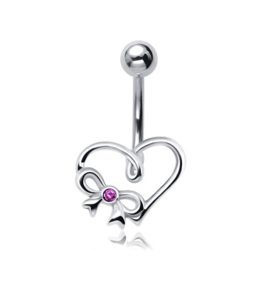 Heart with Bow Shaped Ribbon Belly HR-52