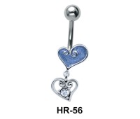 Dual Heart Shaped Belly Piercing HR-56