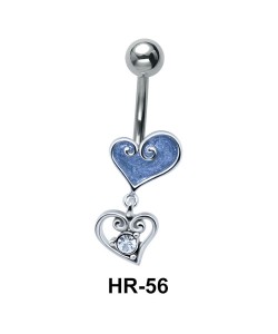 Dual Heart Shaped Belly Piercing HR-56