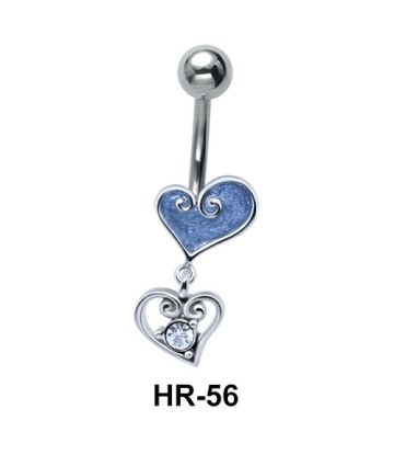 Dual Heart Shaped Belly Piercing HR-56