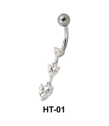 Mutli Stone Hearty Belly Piercing HT-01