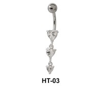 Multi Stone Heart Belly Piercing HT-03