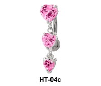 Multiple Stone Heart Belly Piercing HT-04c