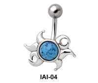 Radiant Sunrays Shaped Belly Piercing IAI-04