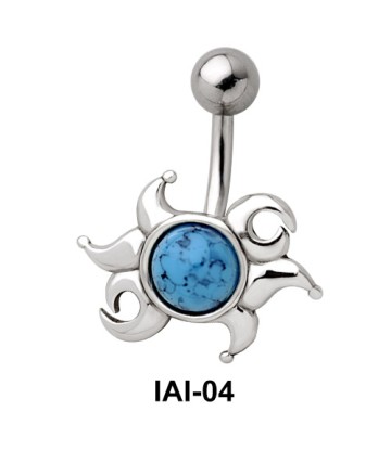 Radiant Sunrays Shaped Belly Piercing IAI-04
